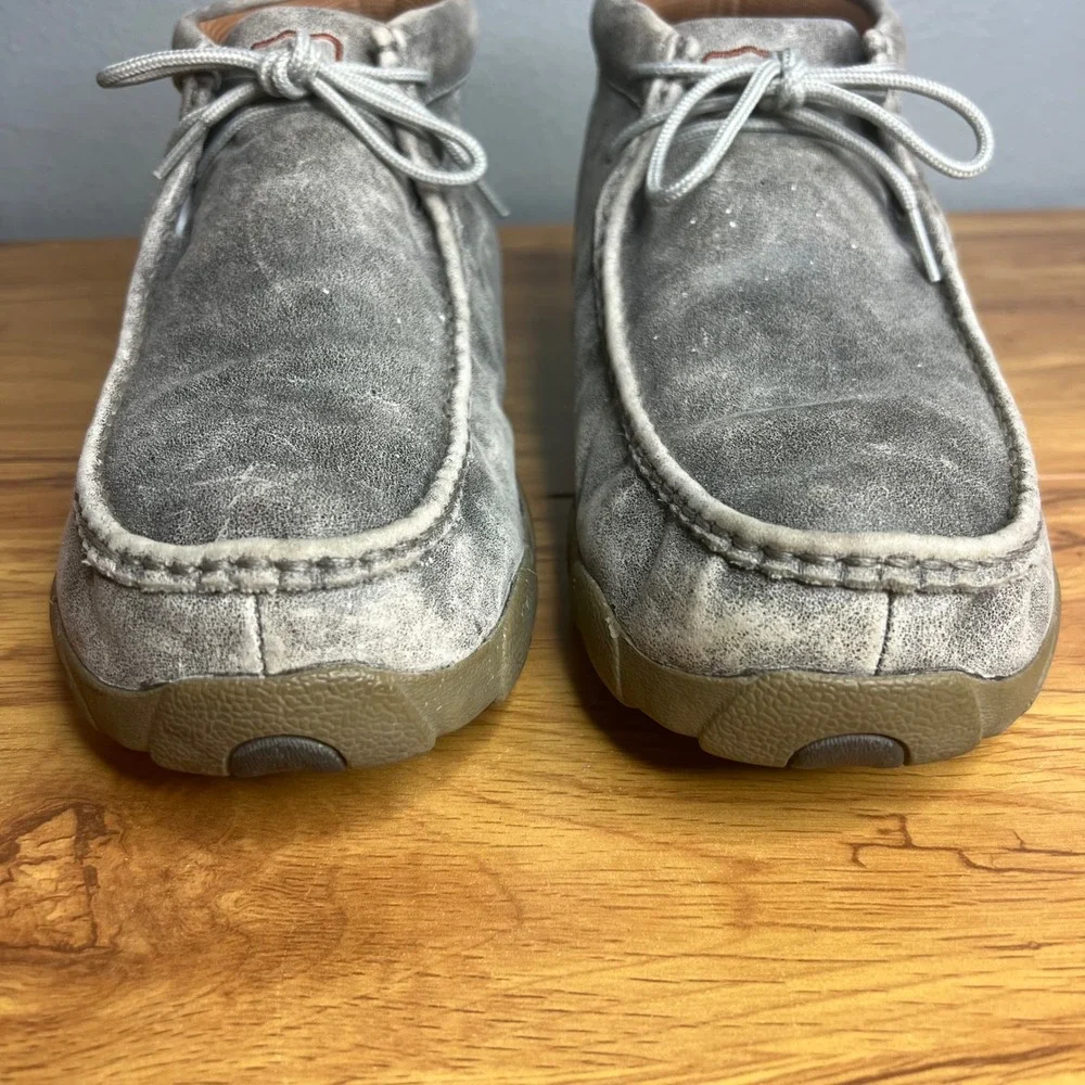 Twisted X Chukka Driving Mocs Mens 13 Gray MDM0072 Leather Casual Distressed